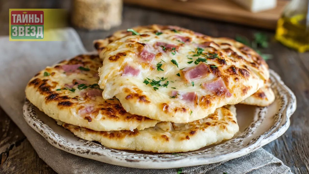Лепешки с сыром и ветчиной