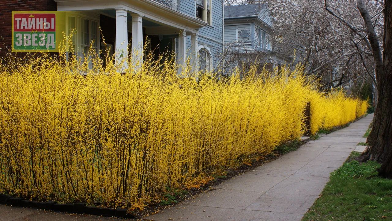 Изгородь из форзиции