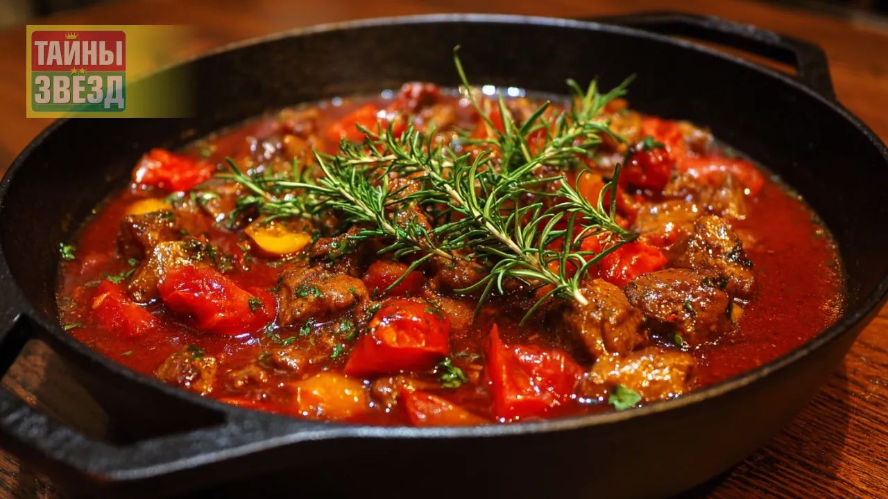 Гуляш из куриных сердечек