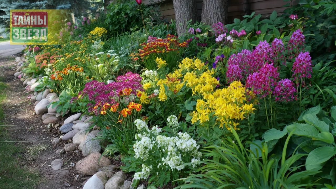 Многолетники на клумбе