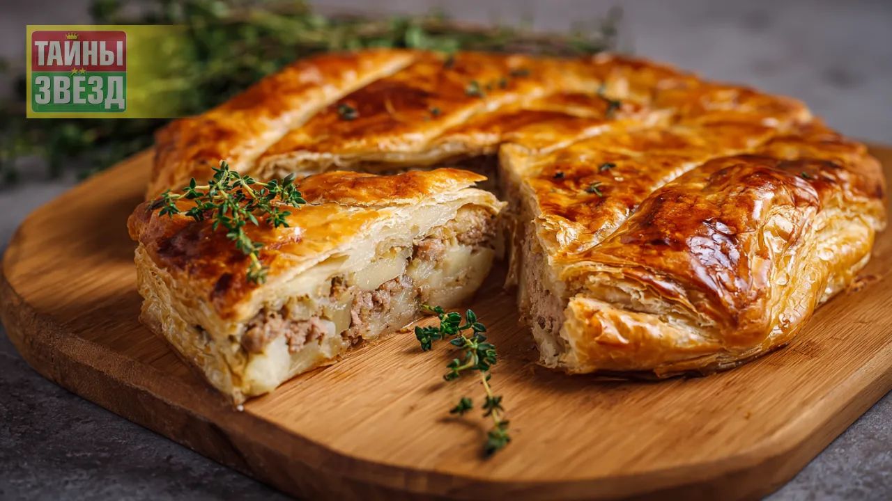 Слоеный пирог с мясом