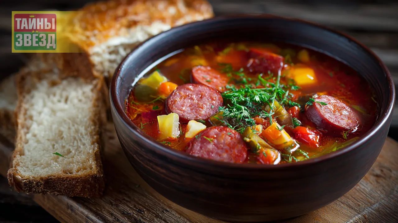 Суп с колбасками