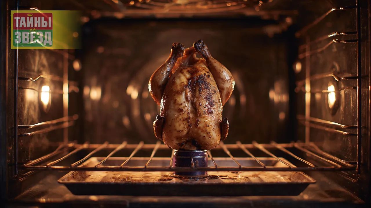 Курица на бутылке