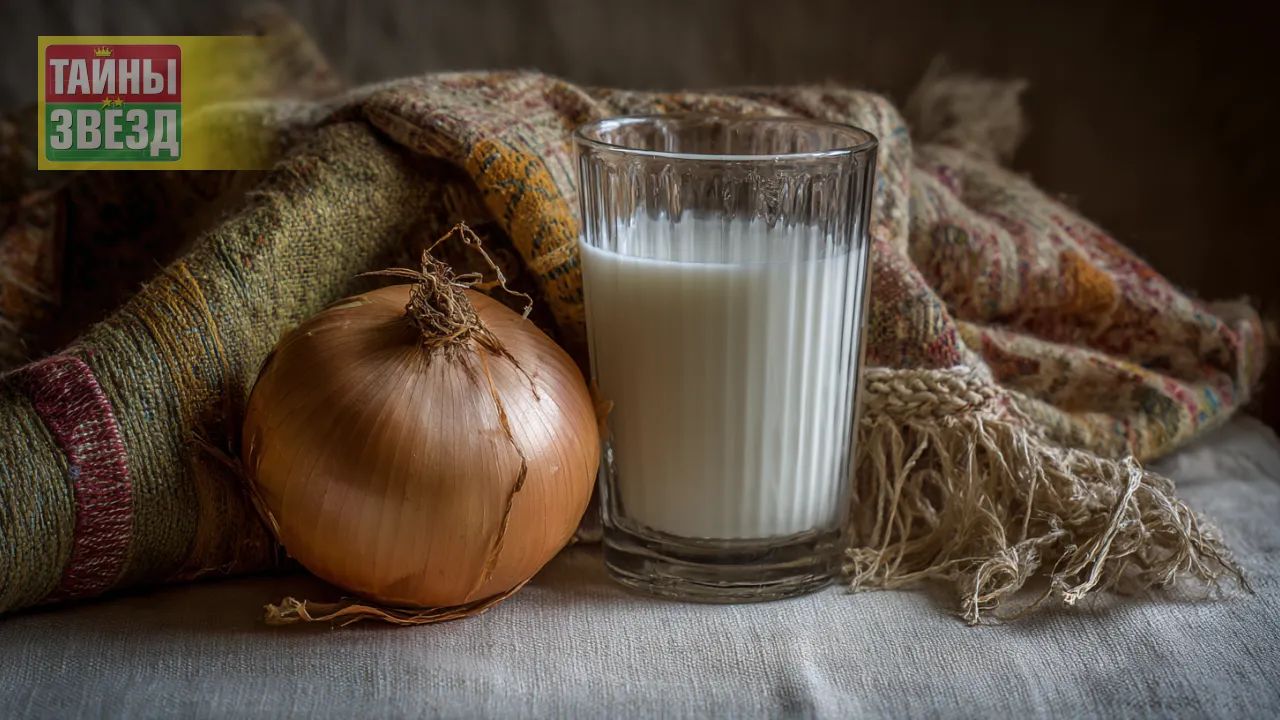 Лук и стакан молока