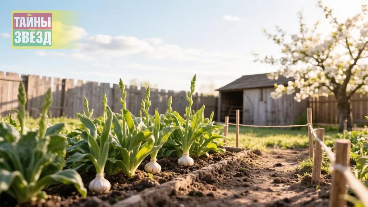 Чеснок растет