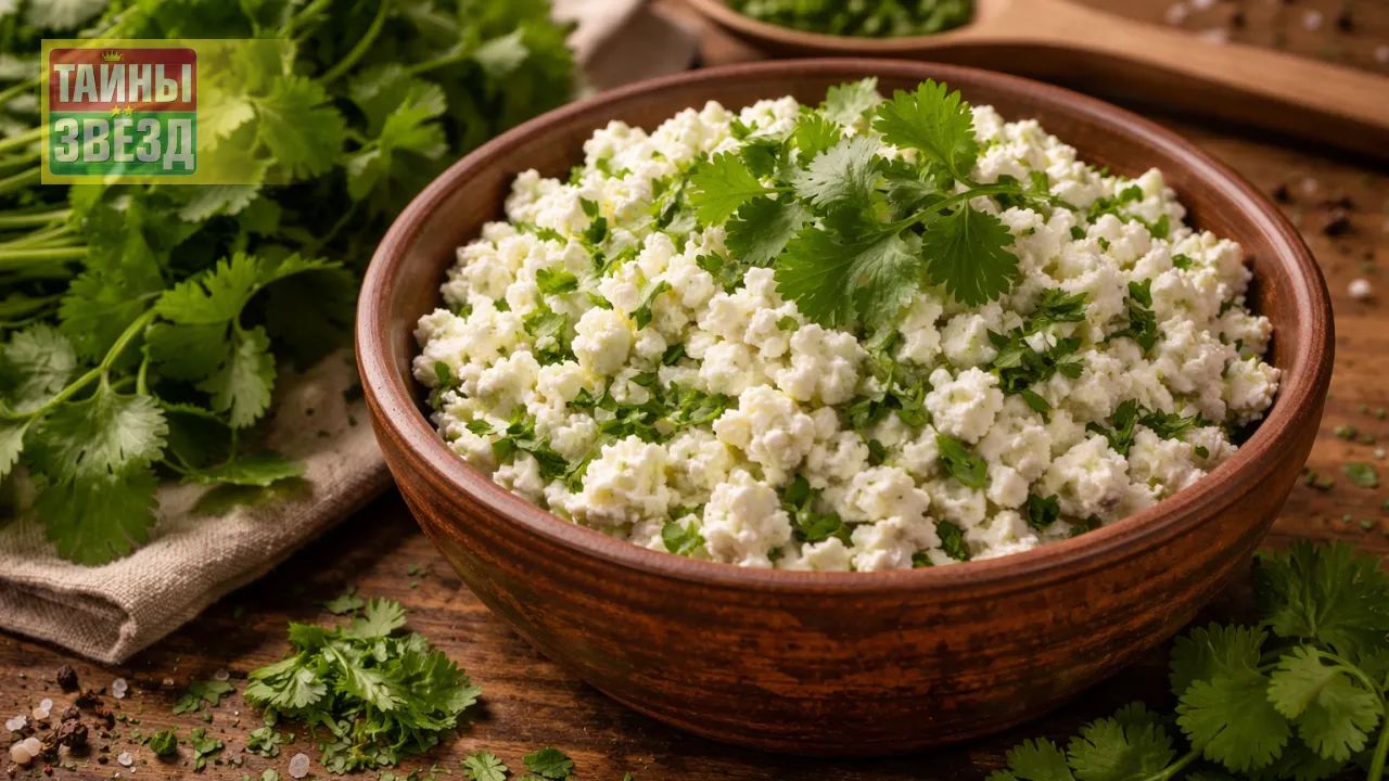 Кинза и творог