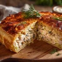 Пирог с рыбными консервами