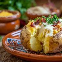 Печеная картошка с начинкой