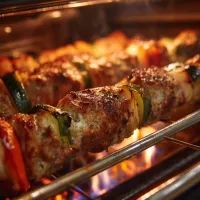 Кебаб с овощами в духовке