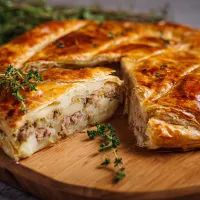 Слоеный пирог с мясом