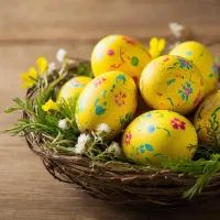 Желтые пасхальные яйца
