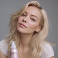 Девушка держит лак для волос