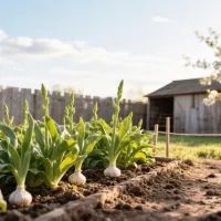 Чеснок растет