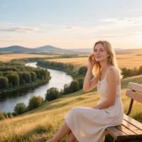 Девушка и пейзаж