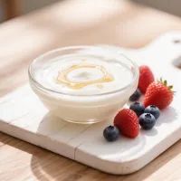 Йогурт с медом и ягодами